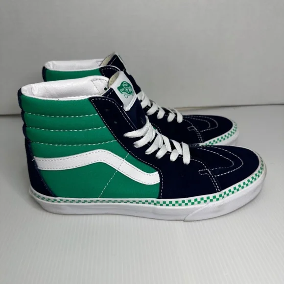 VANS Skateboard Shoes Sneakers Sk 8 Hi Top Off The Wall Mens 7.5 checkered laces - Picture 4 of 12